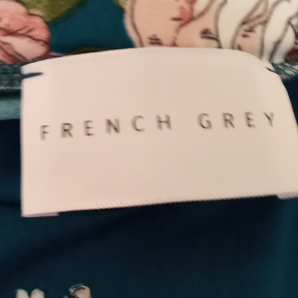 French Grey Teal Swing Skirt - Picture 2 of 3